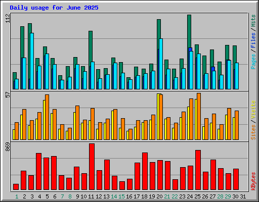 Daily usage for June 2025
