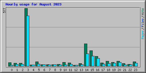 Hourly usage for August 2023