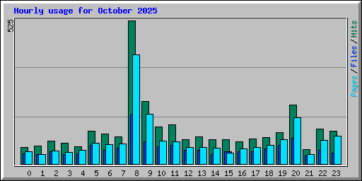 Hourly usage for October 2025